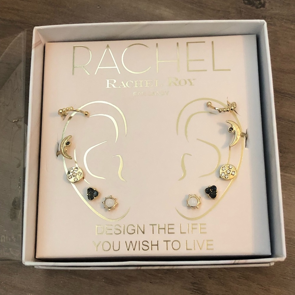 New RACHEL Rachel Roy Gold Ear Candy Cuff & Stud Earring Set